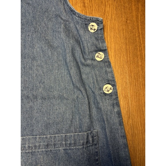 Blue J Women's Large Denim Travel Casual Midi Dress Vacation Tropical Summer - Picture 3 of 7